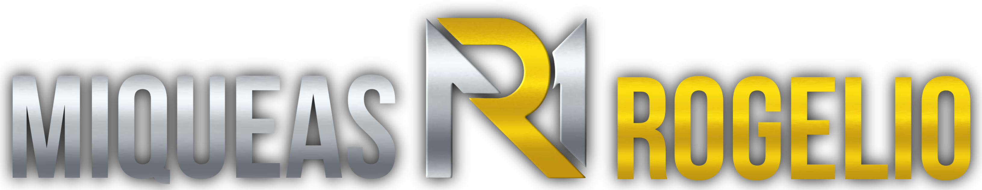 Logotipo de Miqueas Rogelio en dorado y plateado.